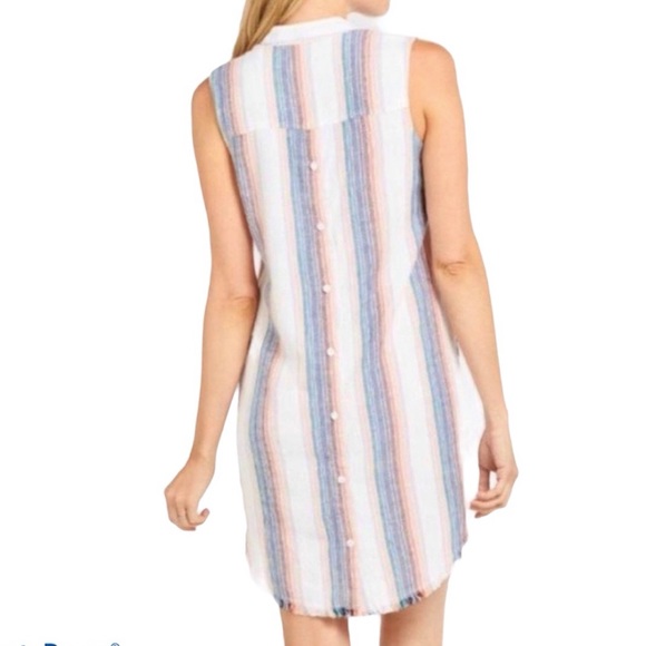 ⚡️SOLD⚡️Anthropologie Dress Striped High Low Tunic Shirtdress Cloth & Stone Pink - Picture 2 of 14